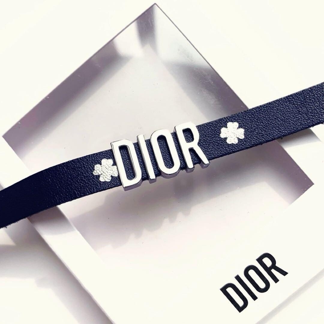 Bracelet ras-de-cou Christian Dior bleu Argent  Édition Limitée RARE