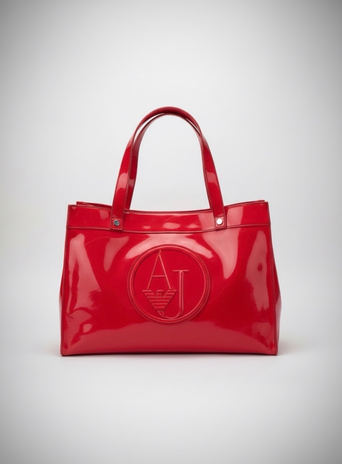Sac à main Armani Jeans en cuir vernis rouge