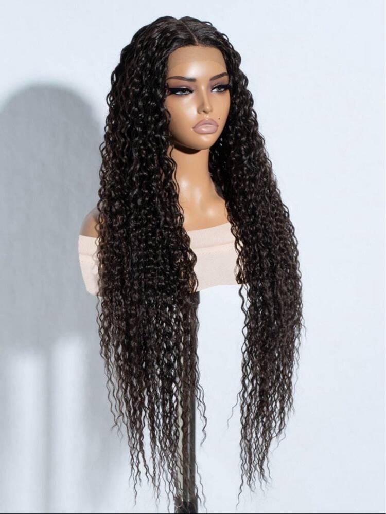 Perruque synthétique  bouclés 38 inch dark brown 