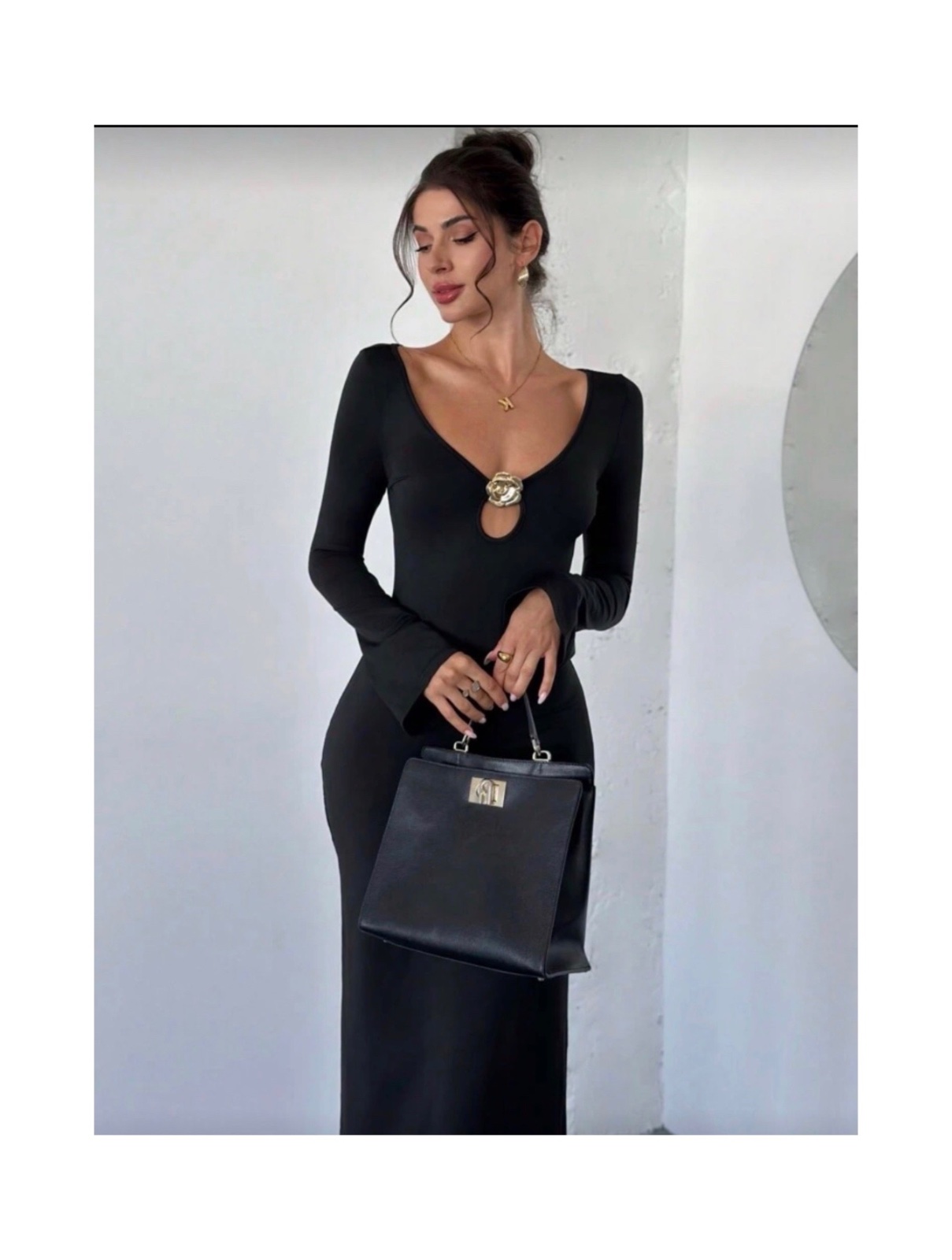 Robe longue élégante noire 