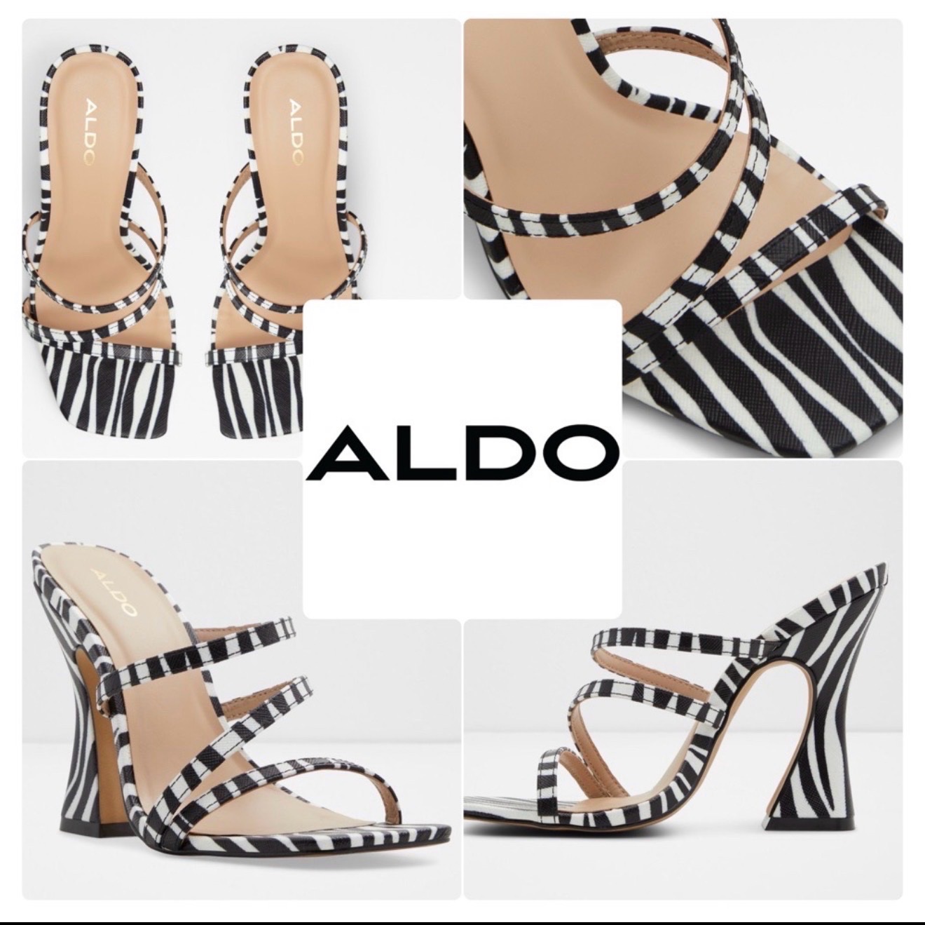 ALDO sandales à talon noir & blanc