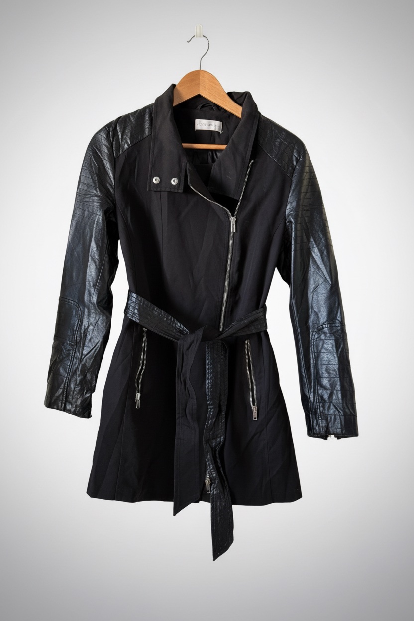Veste manteau Motard Chic Judith Williams - Manches Similicuir