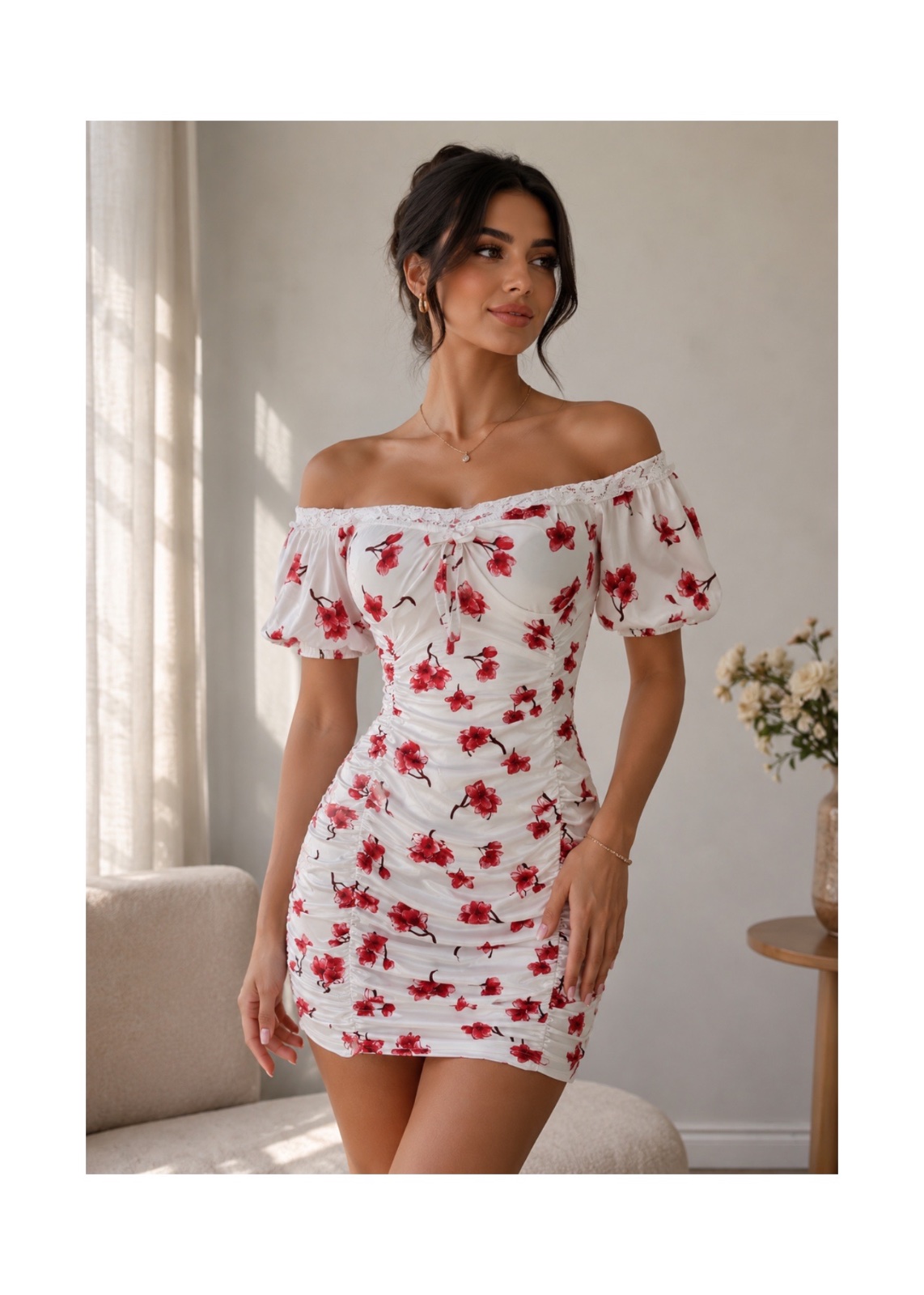 Robe courte moulante de style « milkmaid
