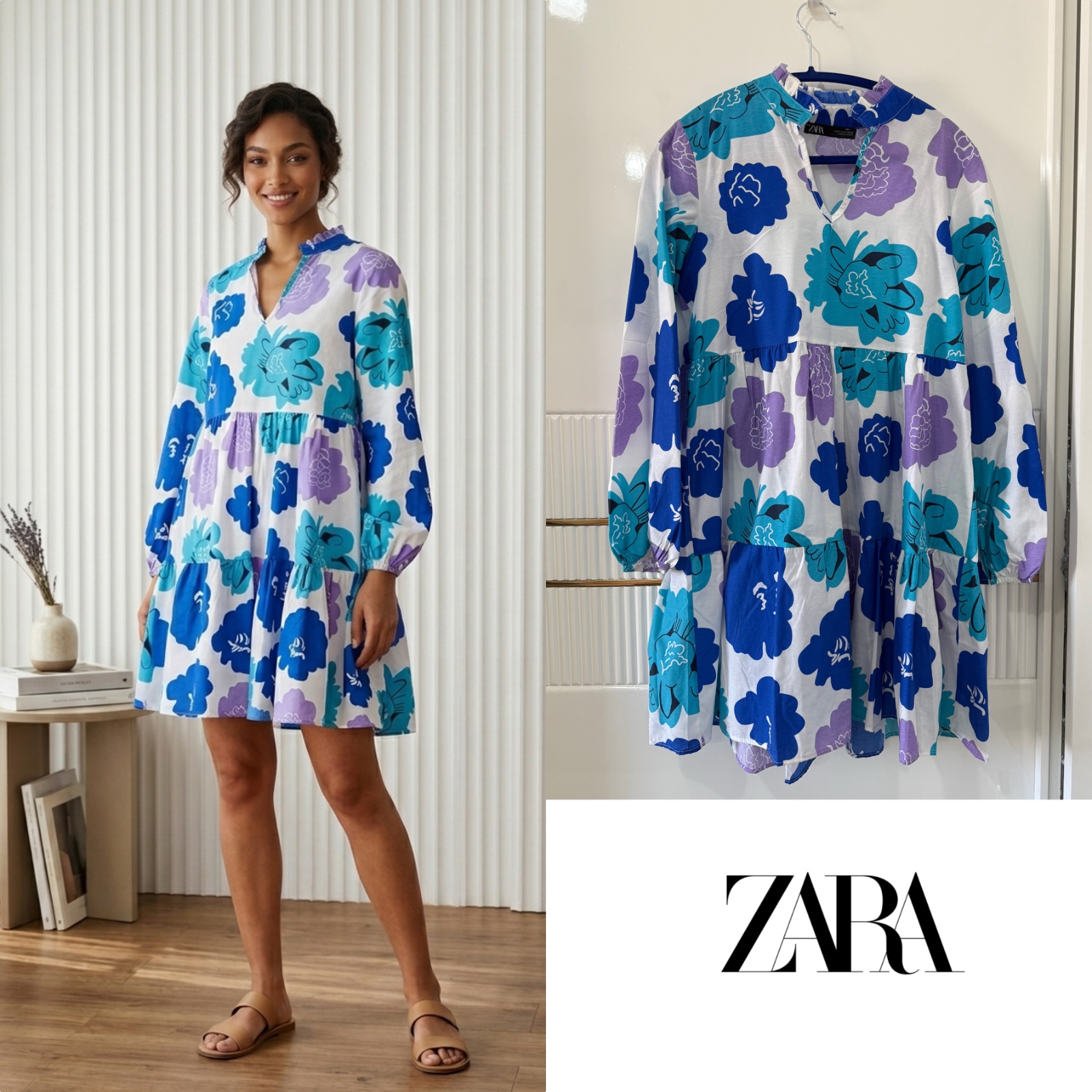 Robe Courte Fluide à Imprimé Floral Zara – Style Bohème Chic