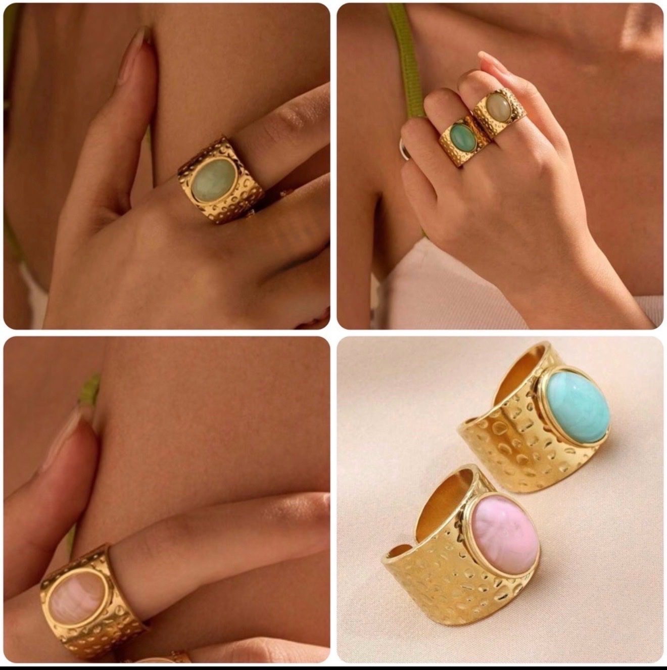 Trends Choices 2 bagues vintage en acier inoxydable