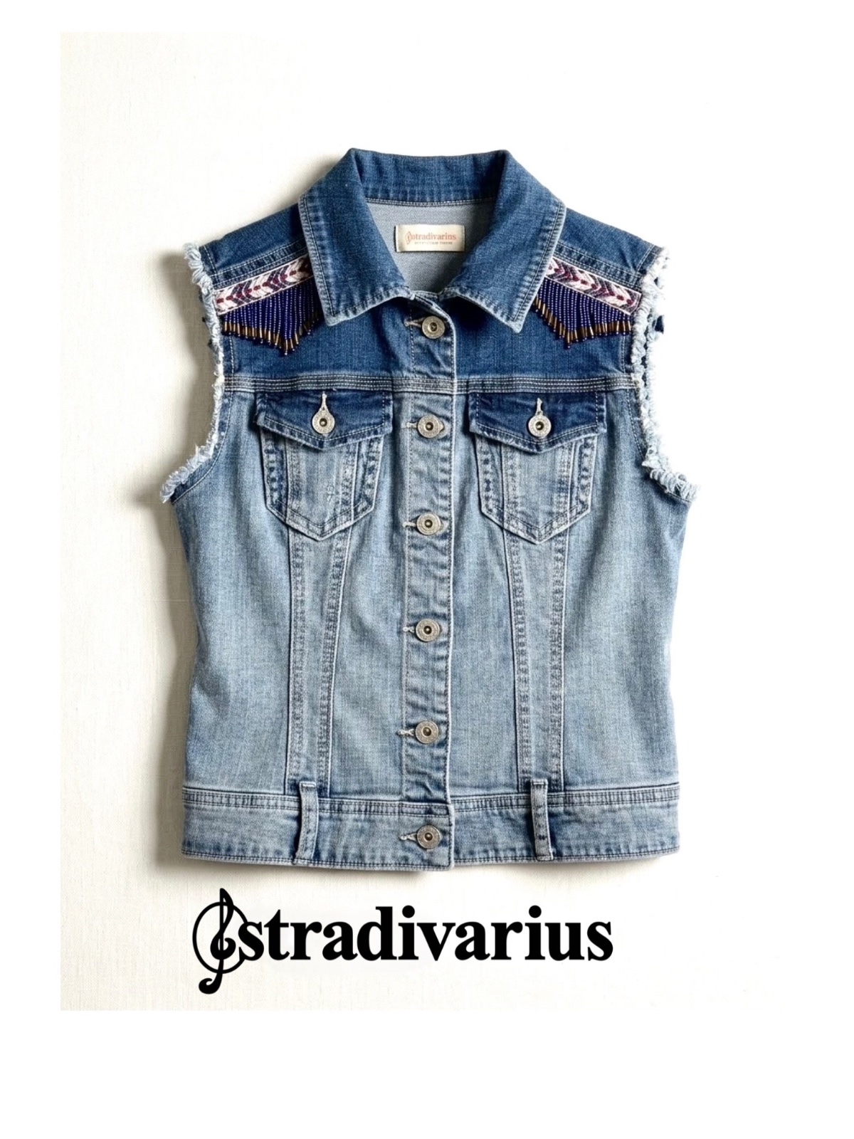Gilet en jean sans manches STRADIVARIUS