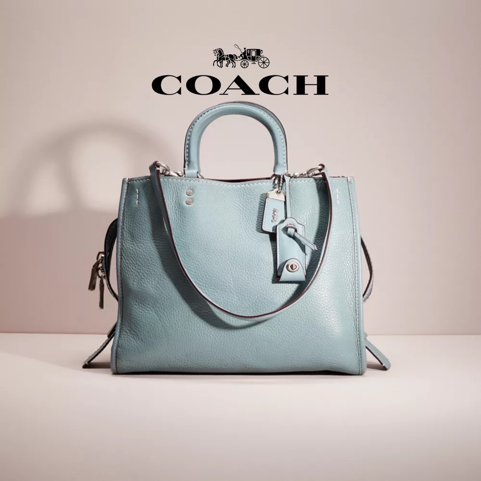 Sac Coach 1941 Rogue 31 Voyou en cuir galet naturel bleu acier
