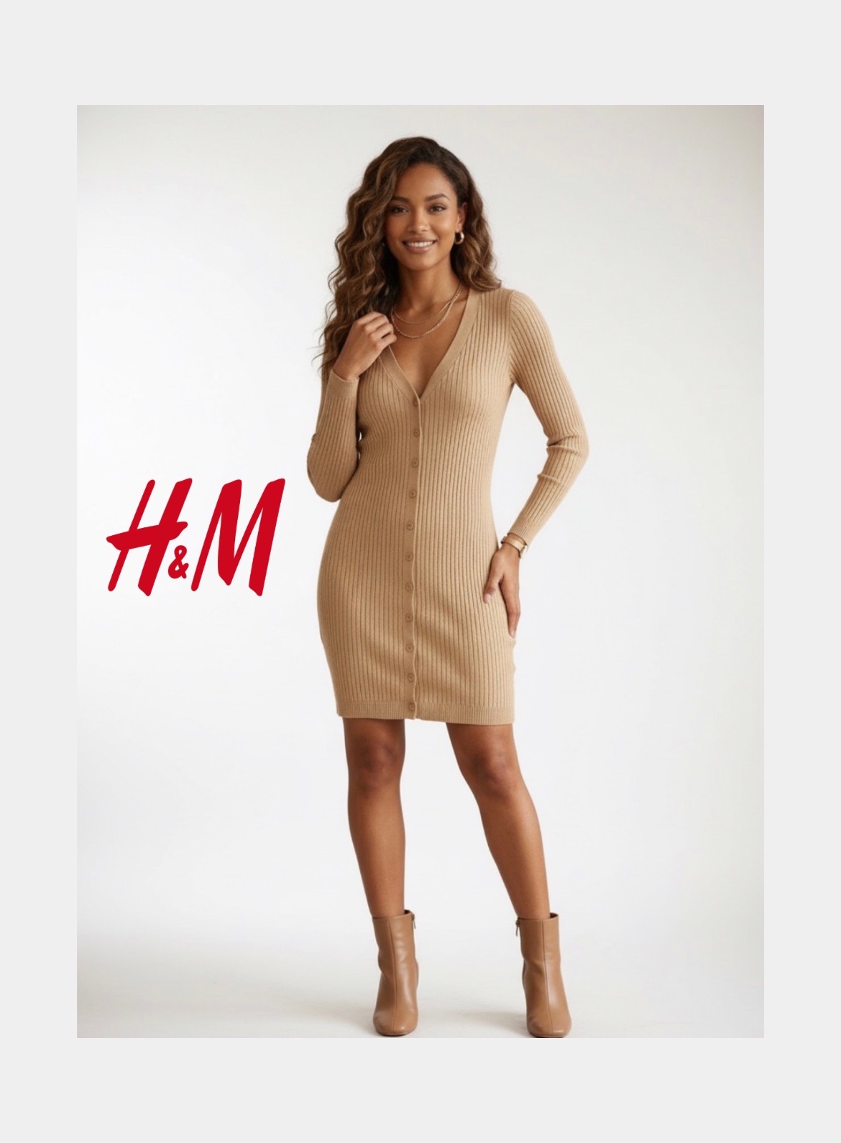 H&M robe-pull boutonnée 