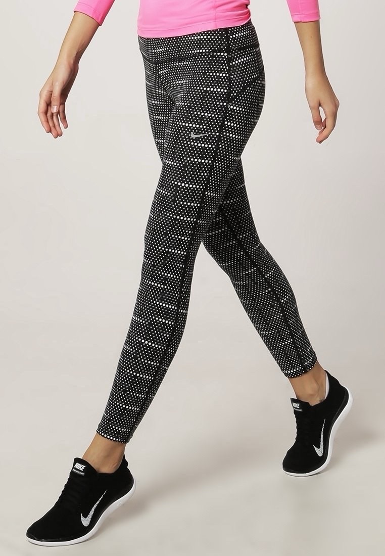 Leggings Nike Capri Dri-Fit à pois noirs et blancs,