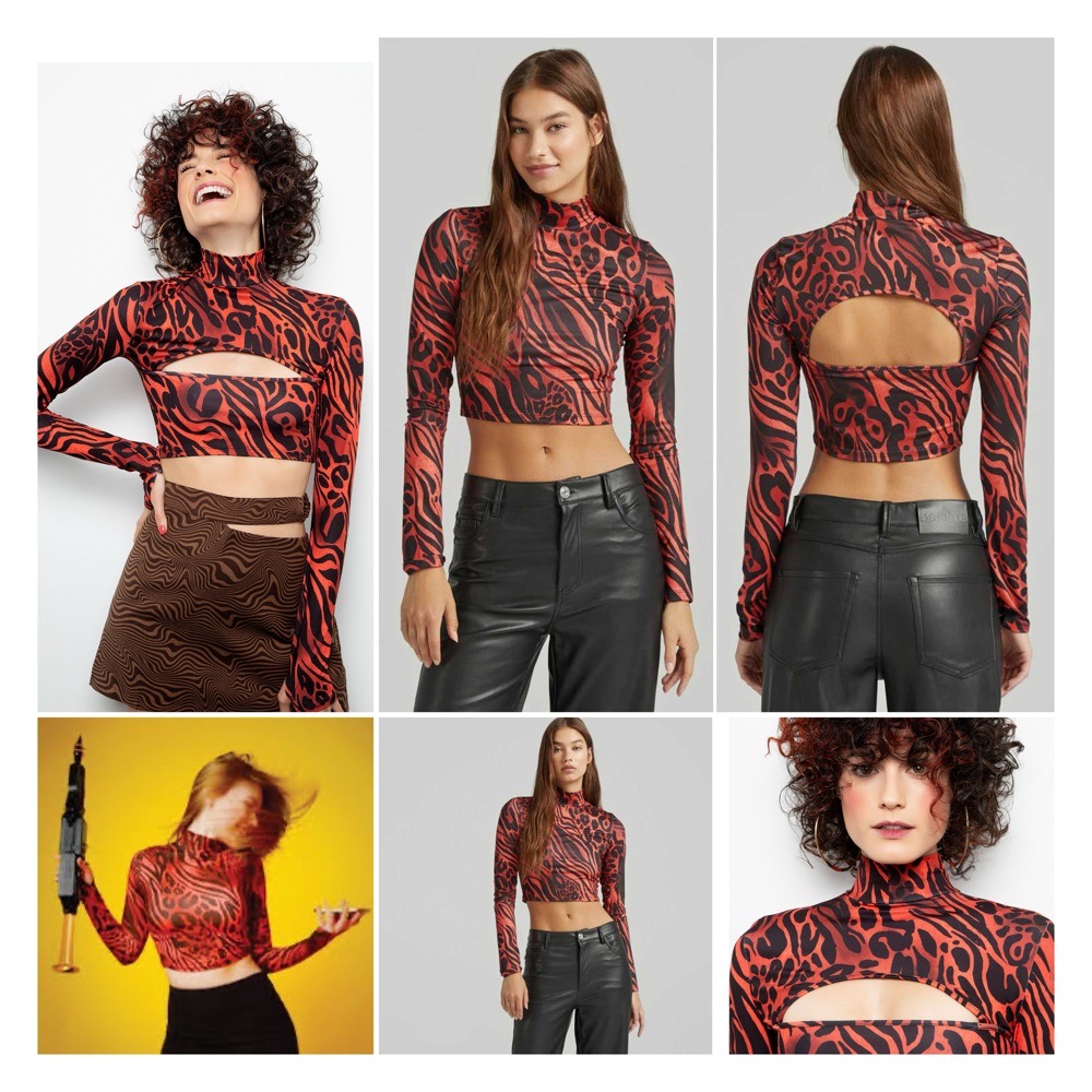 Crop top léopard bershka 