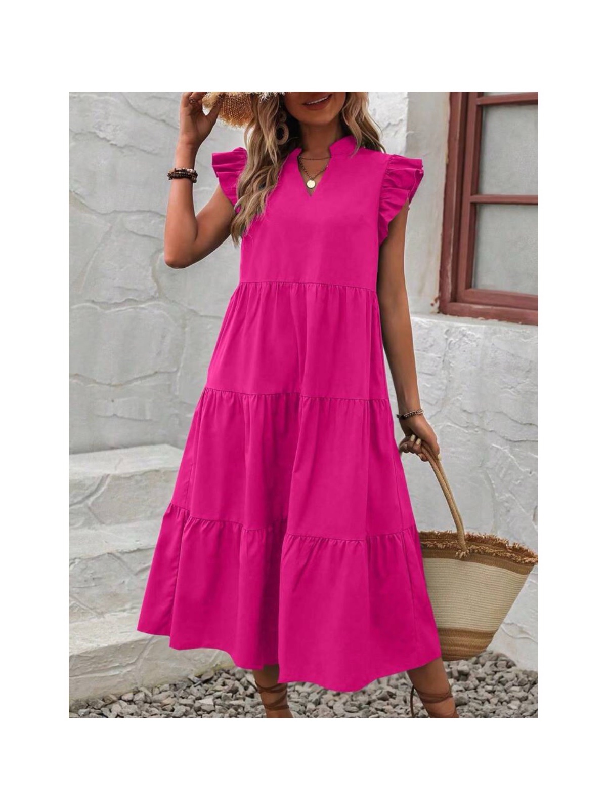 Shein Robe longue rose 