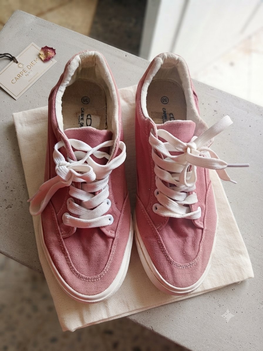 Baskets en toile rose poudré - T. 38