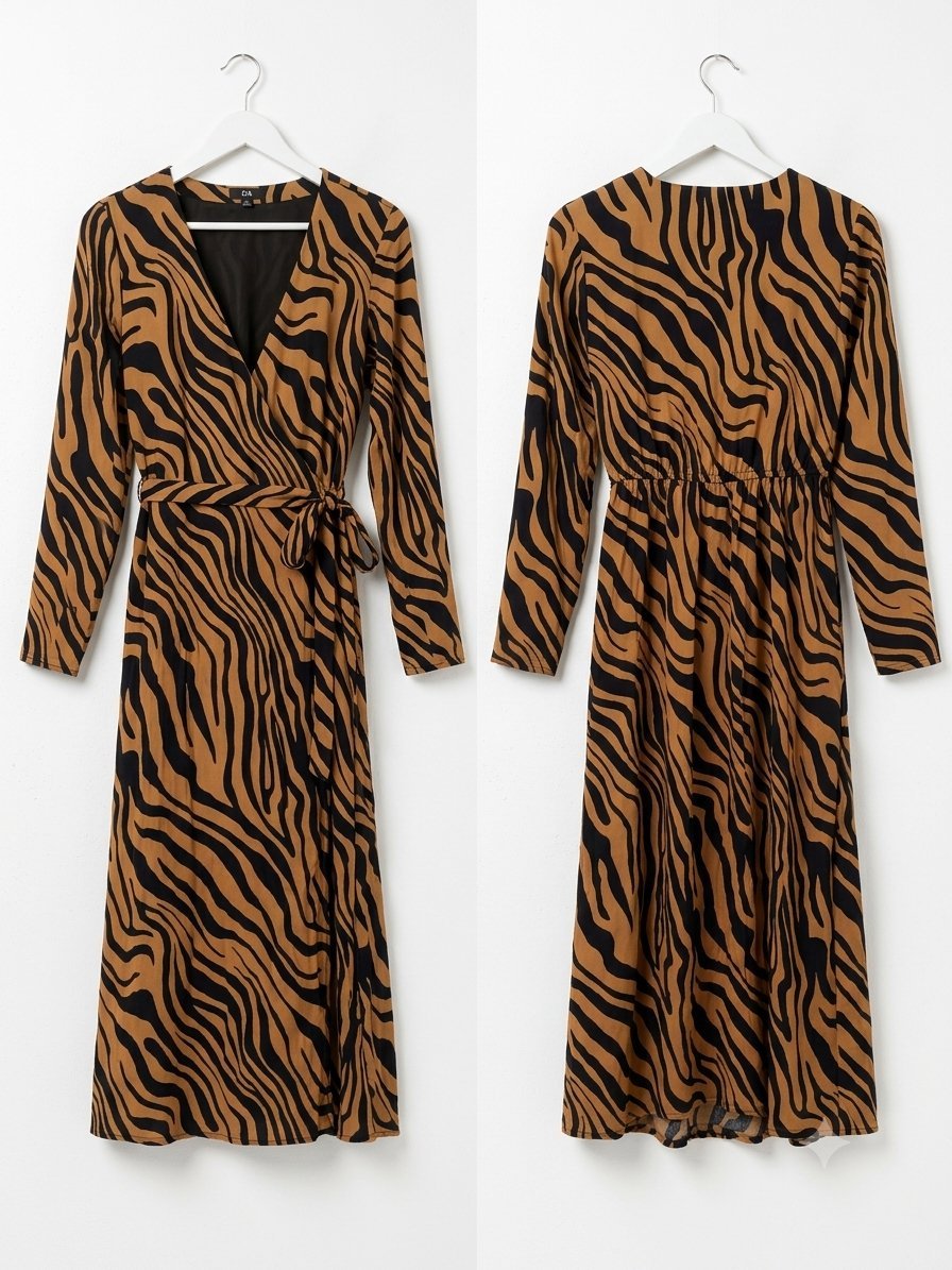 🐯 Robe longue portefeuille imprimé zèbre / tigre – C&A