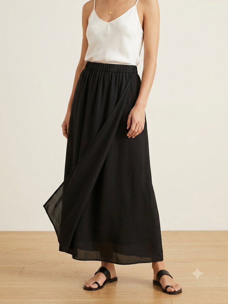 ​🖤 Jupe longue noire style porte-feuille 🖤