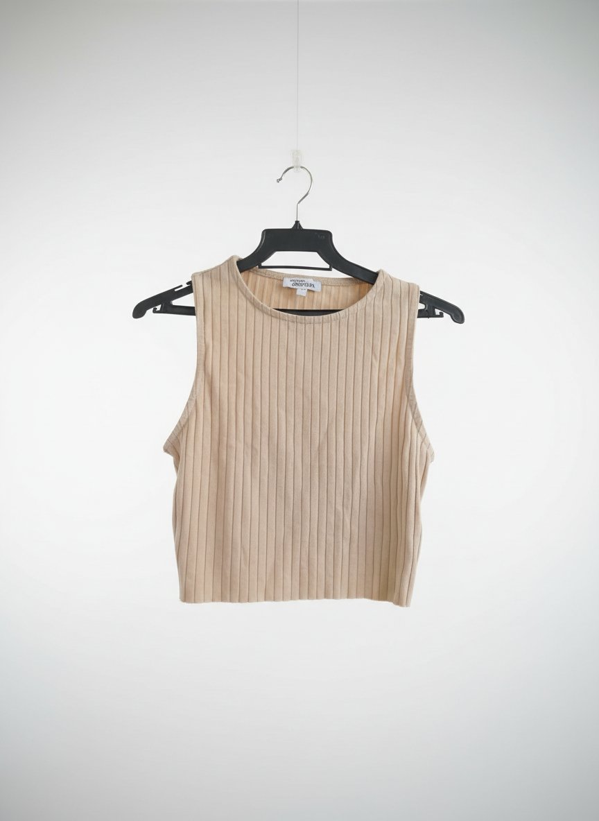 Débardeur crop top côtelé beige Jennyfer – Taille M