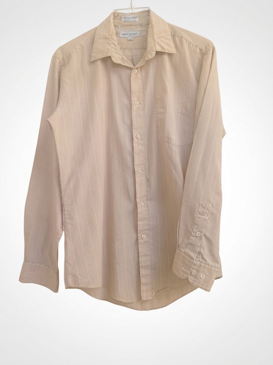 Chemise classique à rayures verticales beige et blanche Très bon état