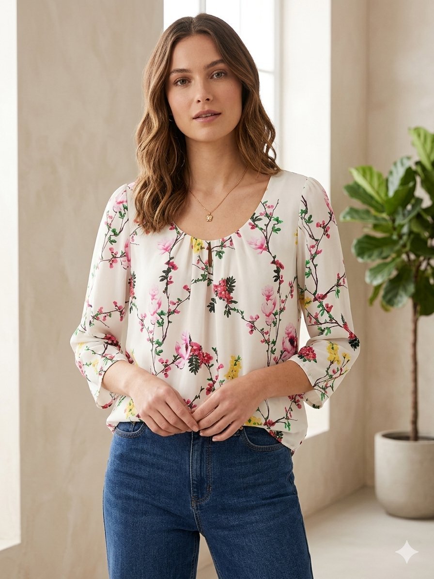 🌸 Haut / Chemisier fluide fleuri - Wallis 🌸