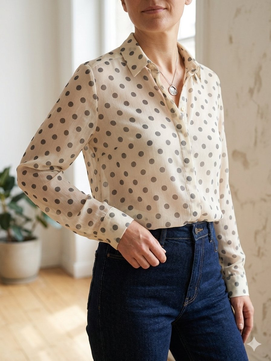 Chemisier fluide à pois – Style Vintage / Chic