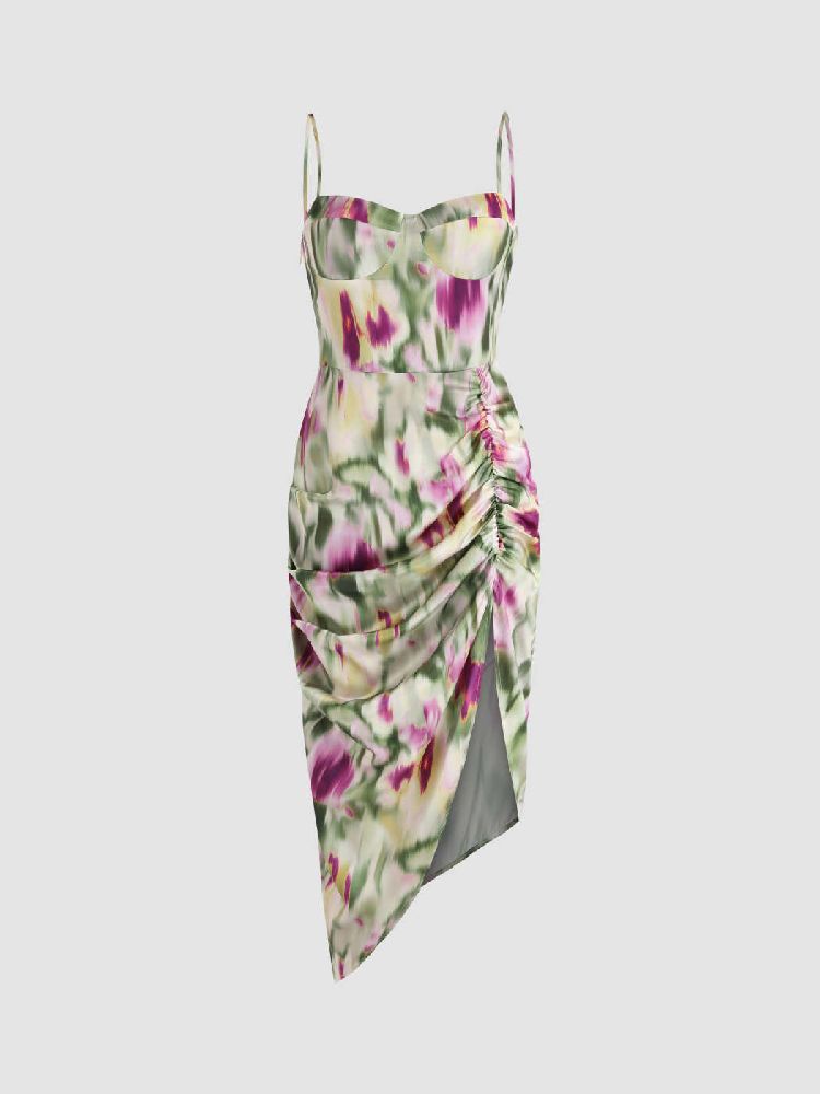 Robe mi-longue froncée Illusion 
