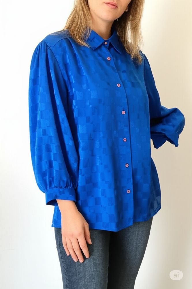 Chemise bleu vif vintage 