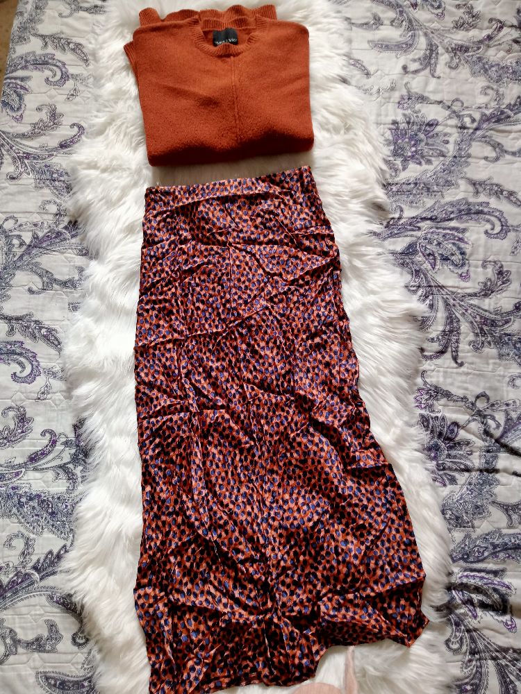 Jupe Maxi imprimée en satin 