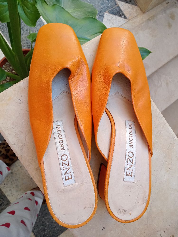  Enzo Angiolini mules orange 🧡
