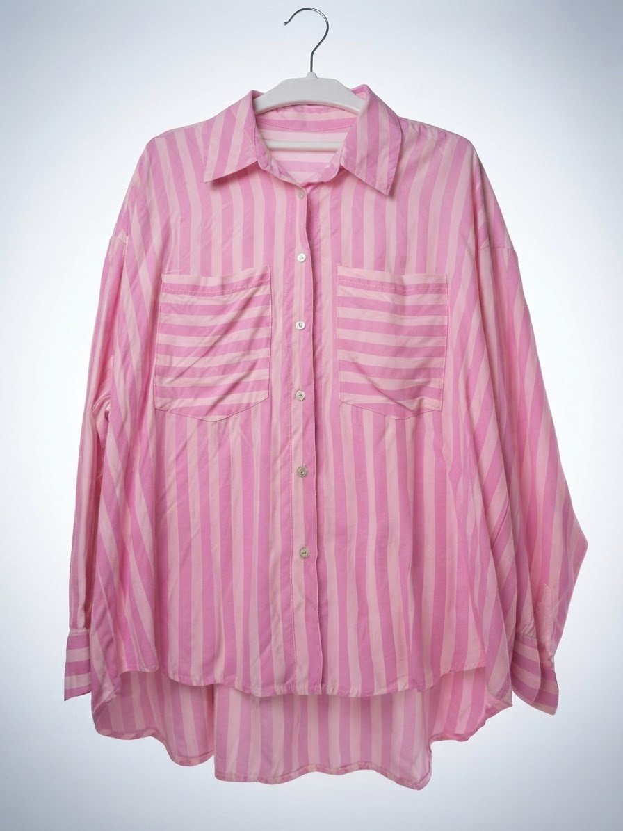 Chemise oversize rayée style casual
