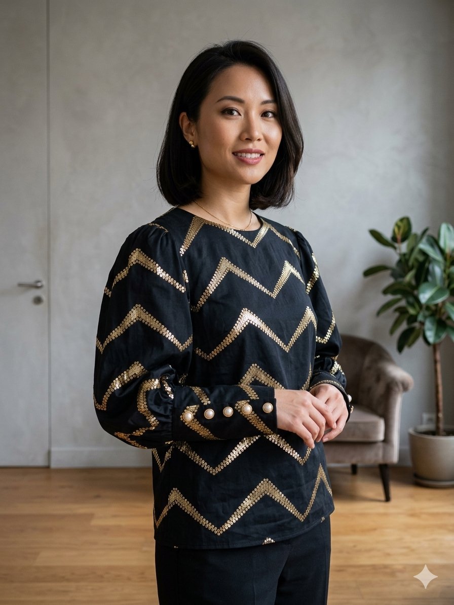 Haut Chic Noir et Doré