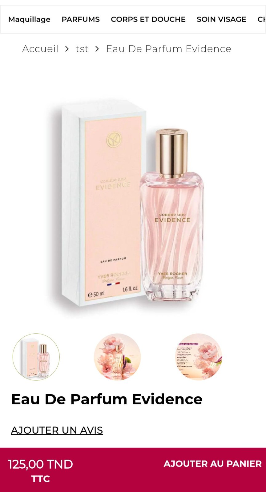 Parfum Yves Rocher comme une evidence 