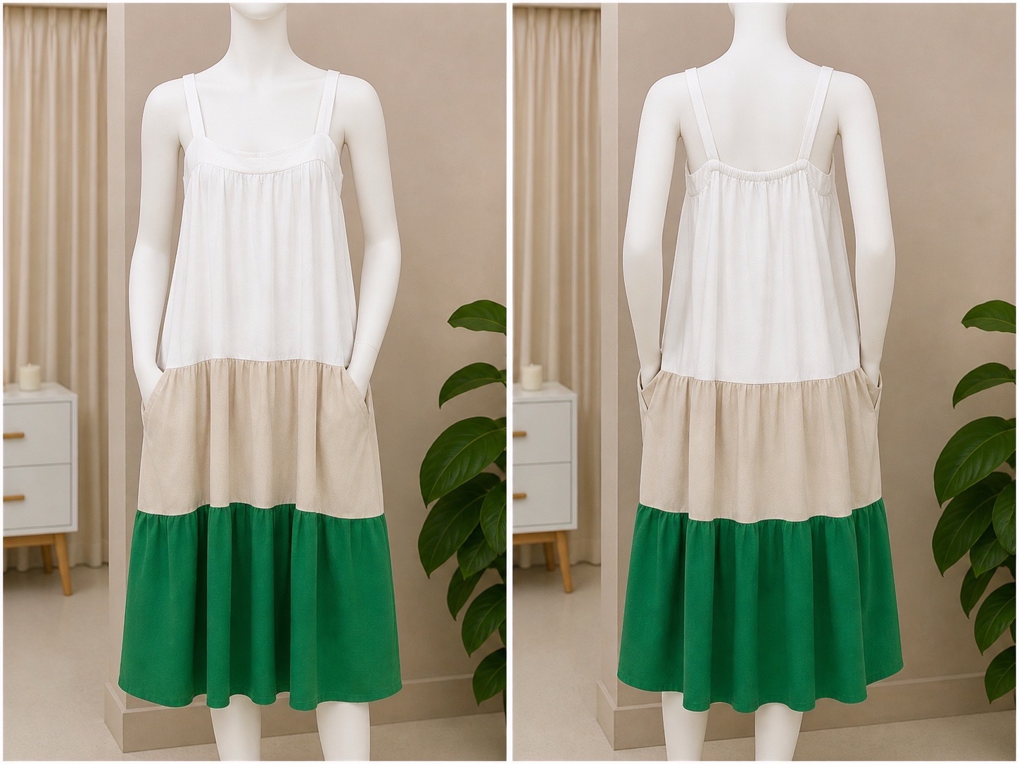 Robe longue tricolore chic & confortable