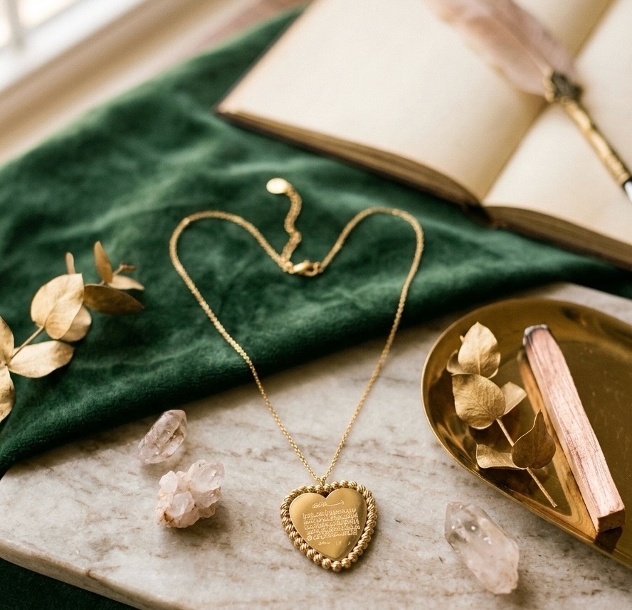 Collier Cœur Ayat al-Kursi en Acier Inoxydable