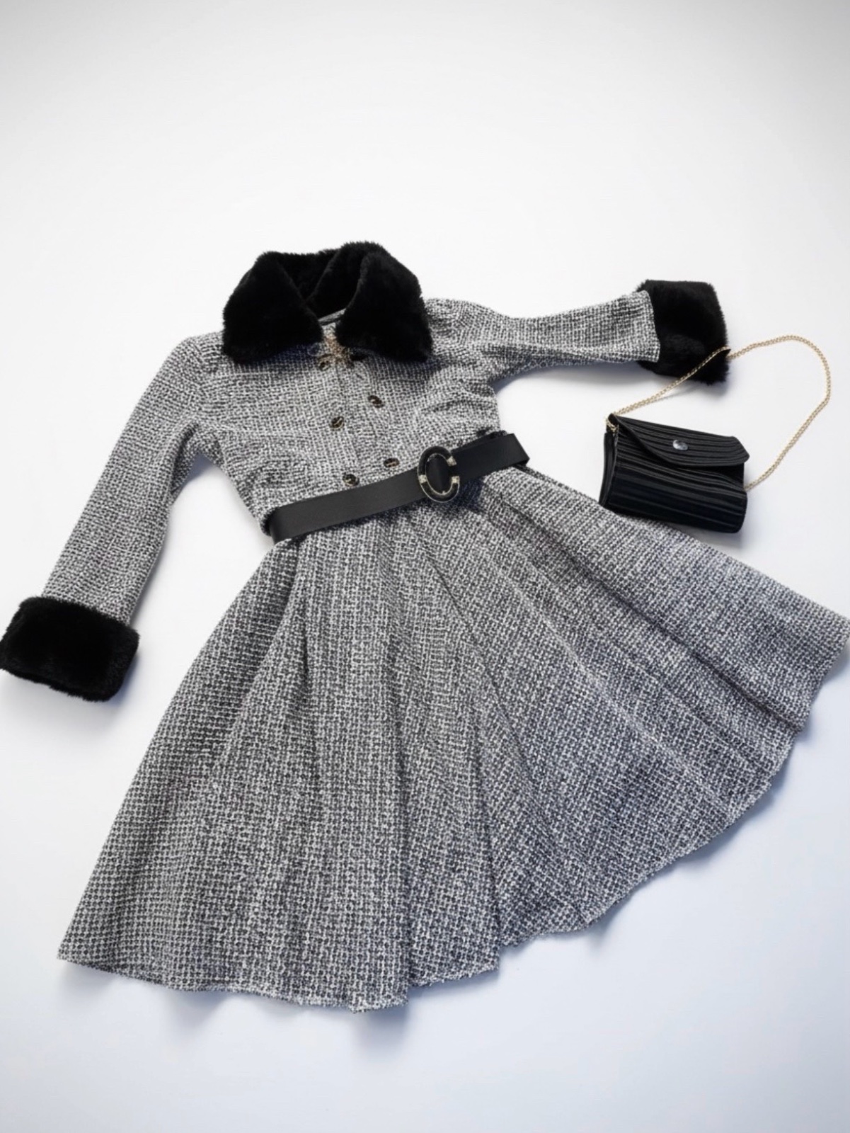 Ensemble fille Tweed Chic – Élégance Hivernale