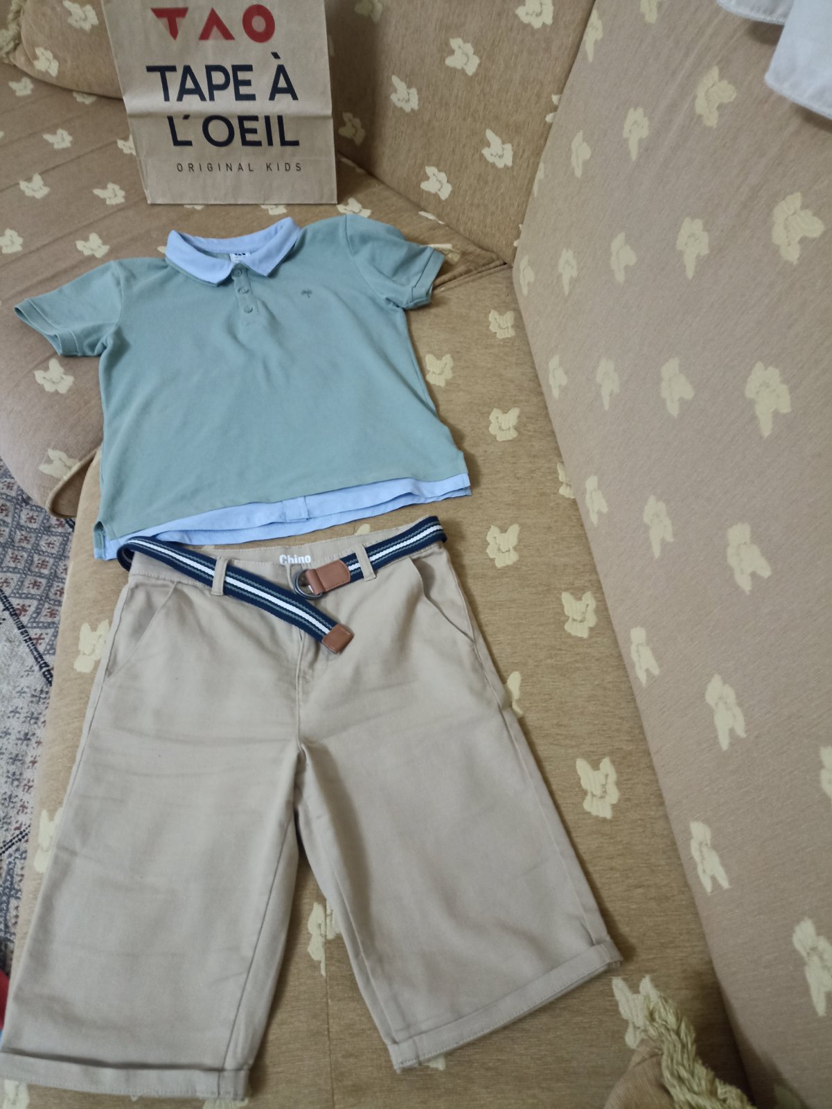 Ensemble polo et short avec ceinture 