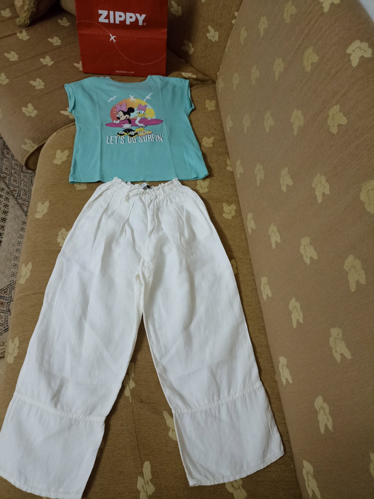 Lot pantalon large zara et t-shirt zy