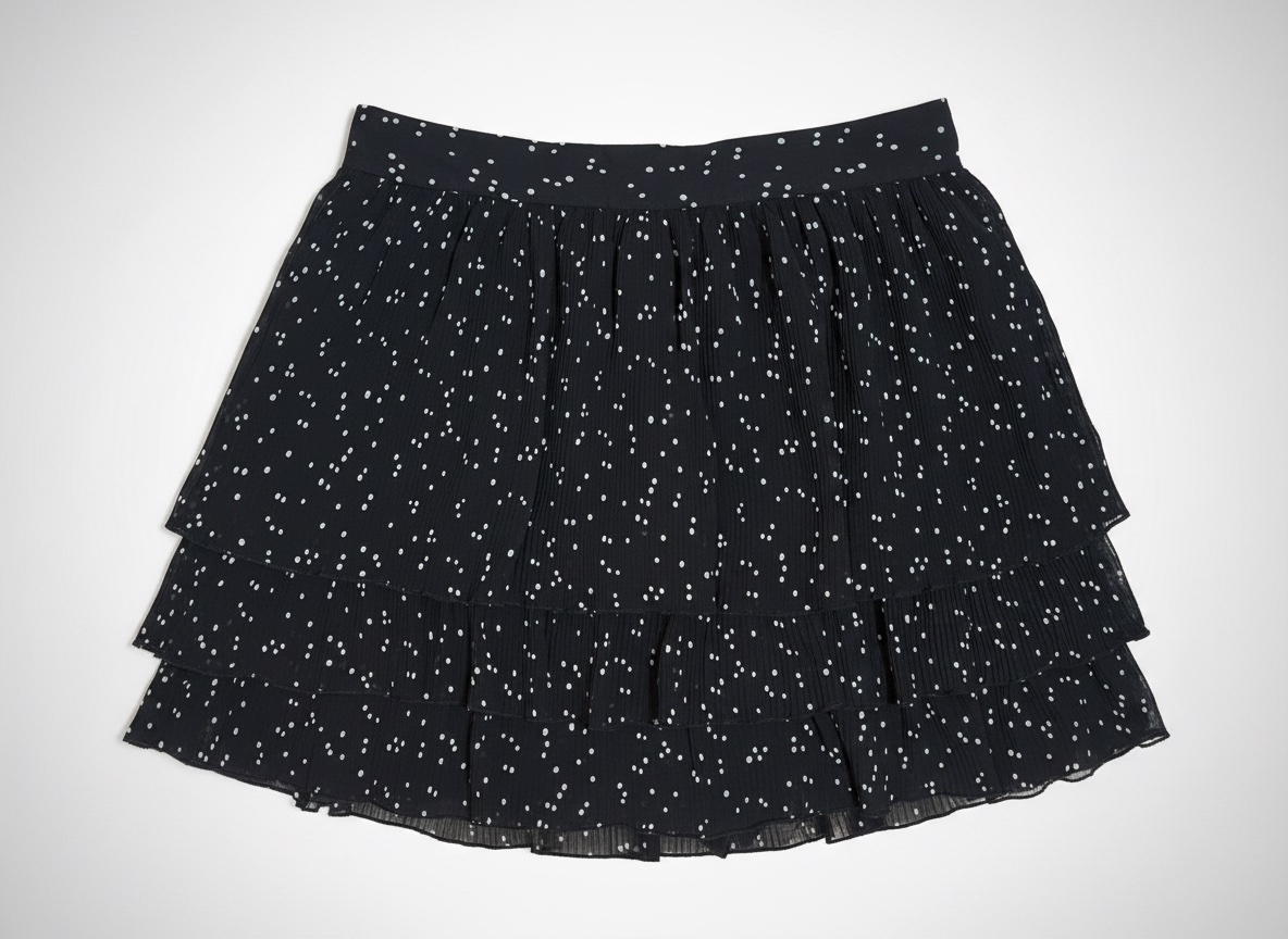 Jupe short Zara noir à pois blancs