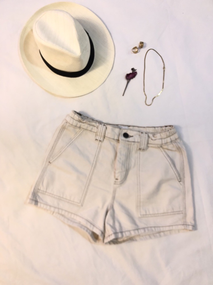 Short Jean blanc