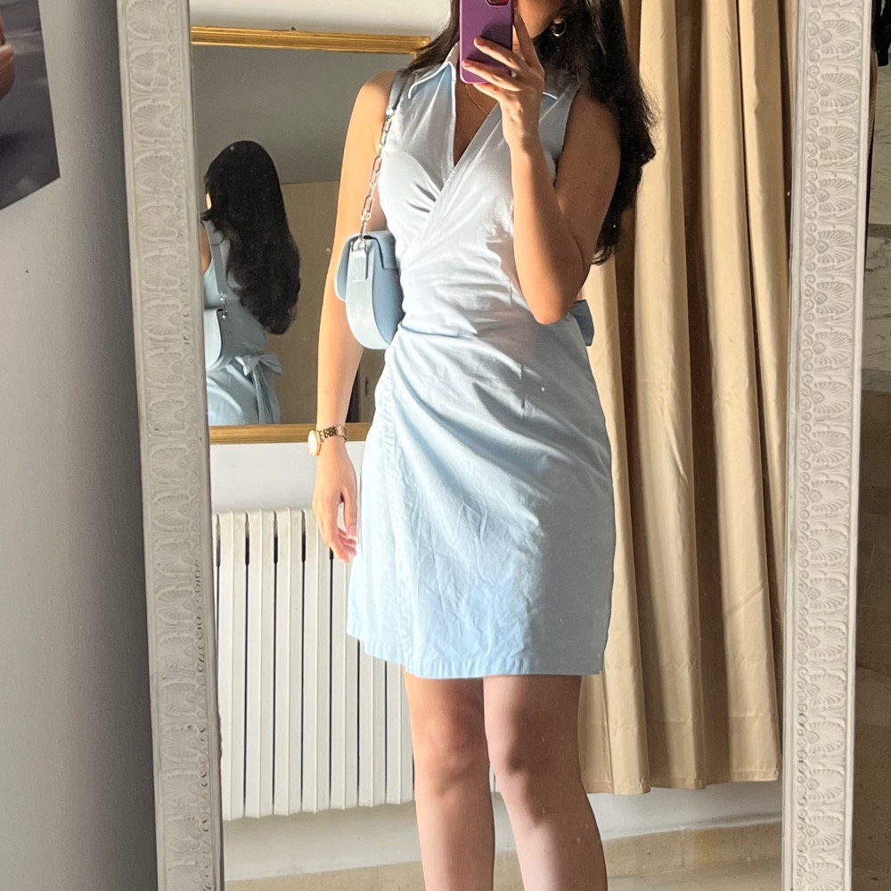 Robe portefeuille bleu