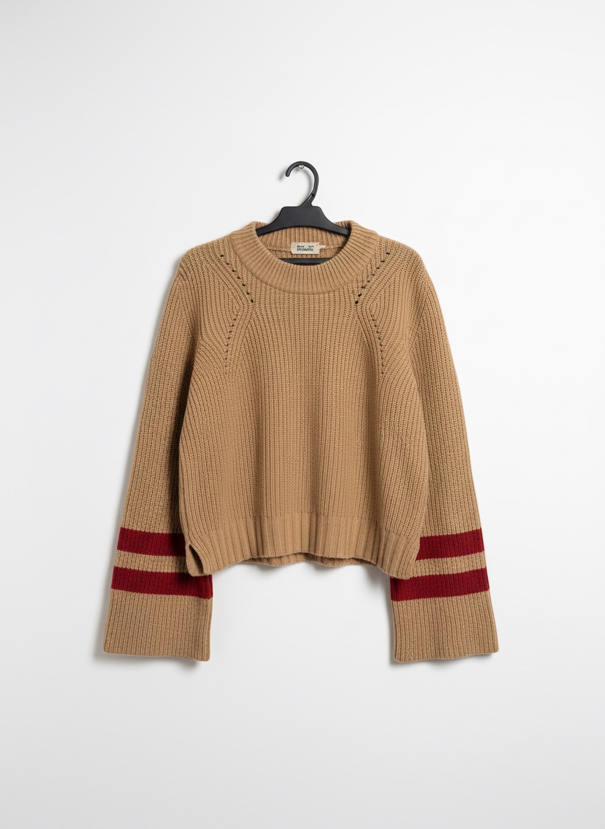 Pull maille beige