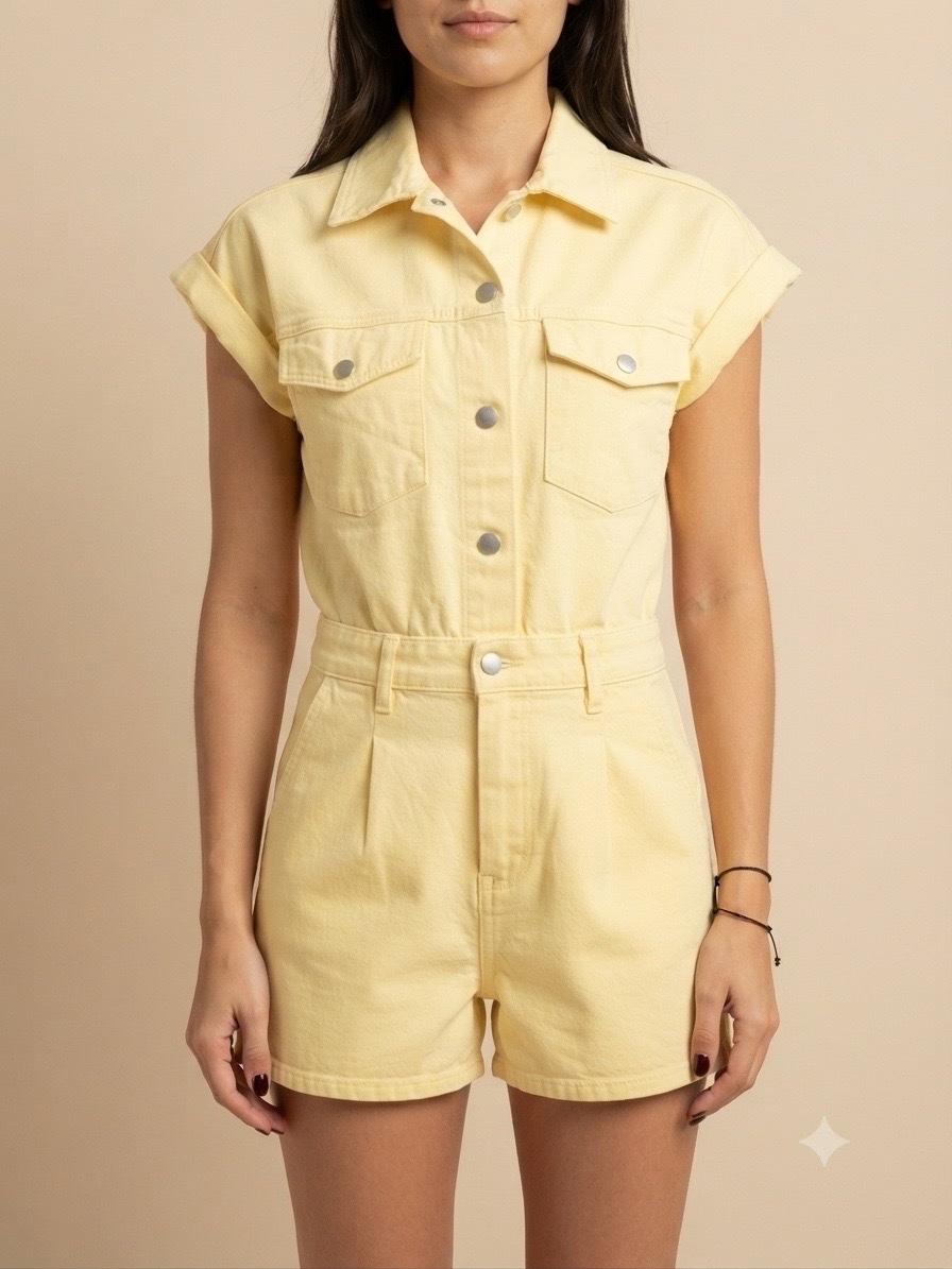 Combishort taille S jaune 