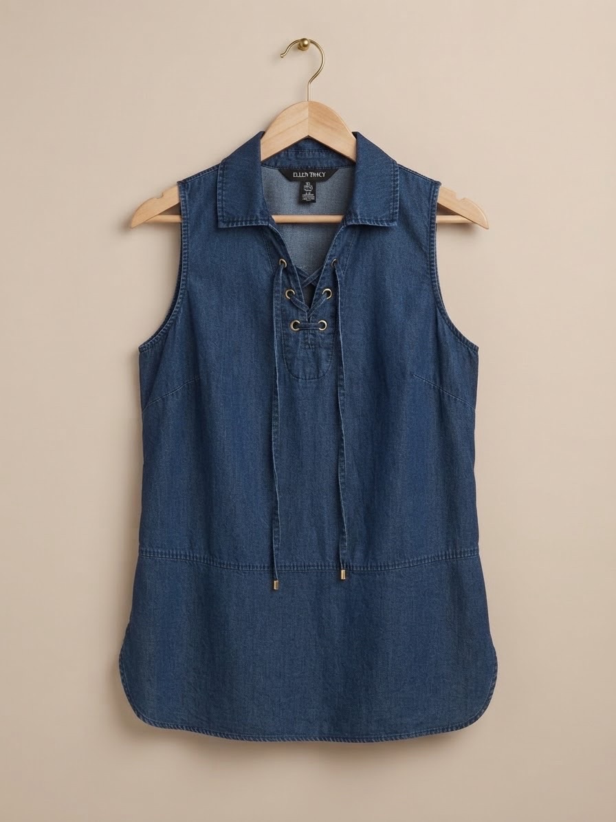 Chemise sans manche jean bleu taille S