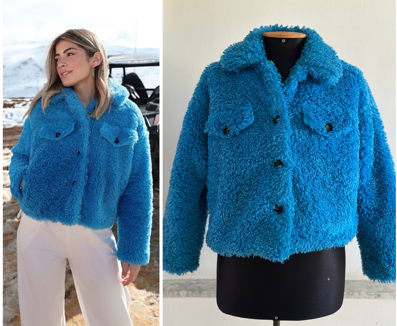 Manteau zara turquoise 