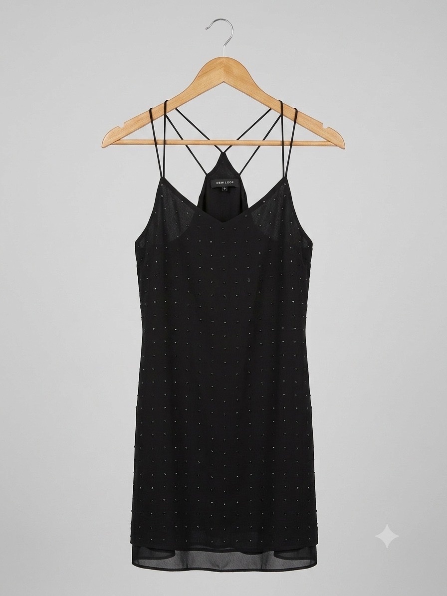 Robe noir avec pailettes newlook