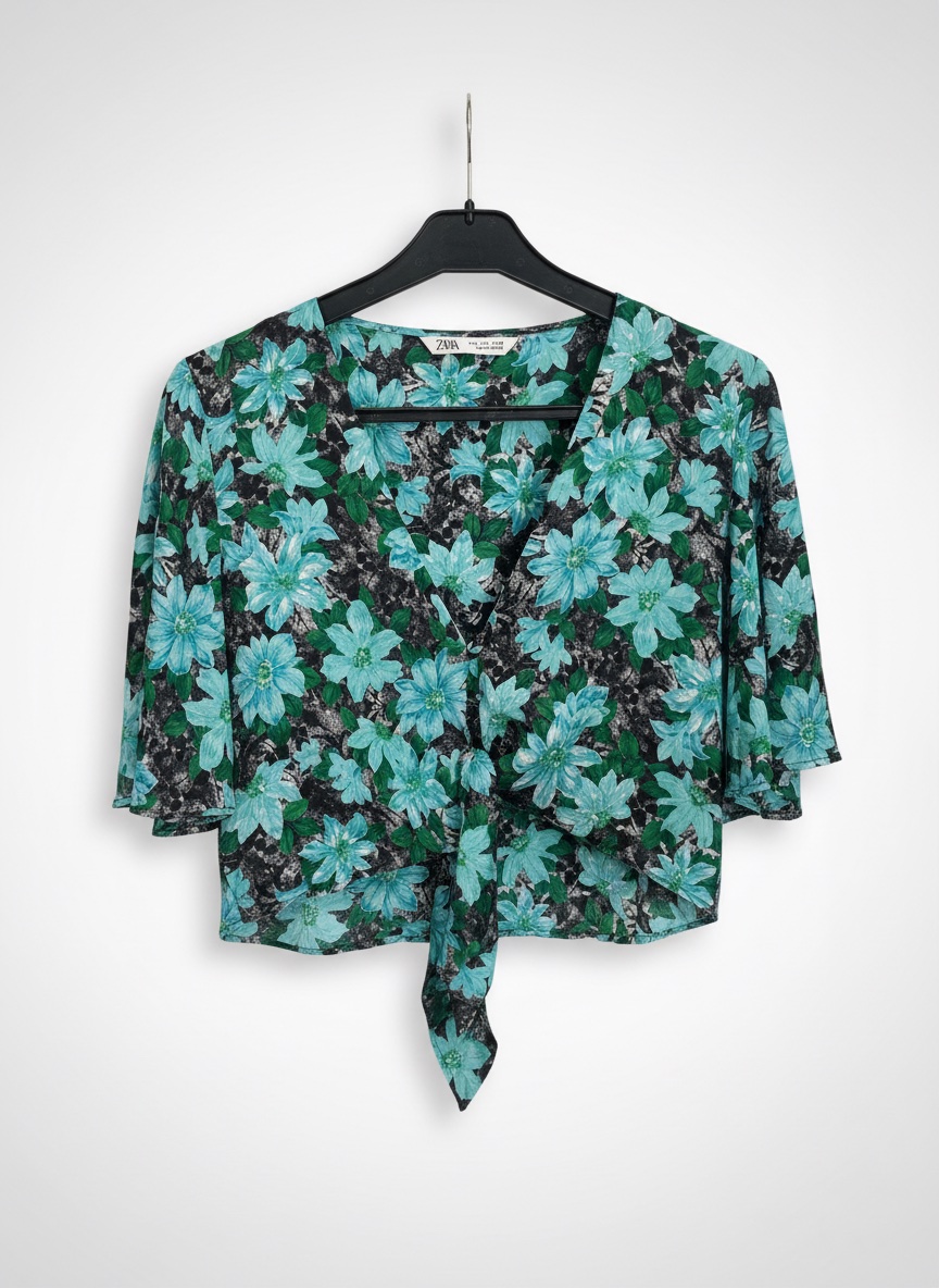 Top zara fleuri