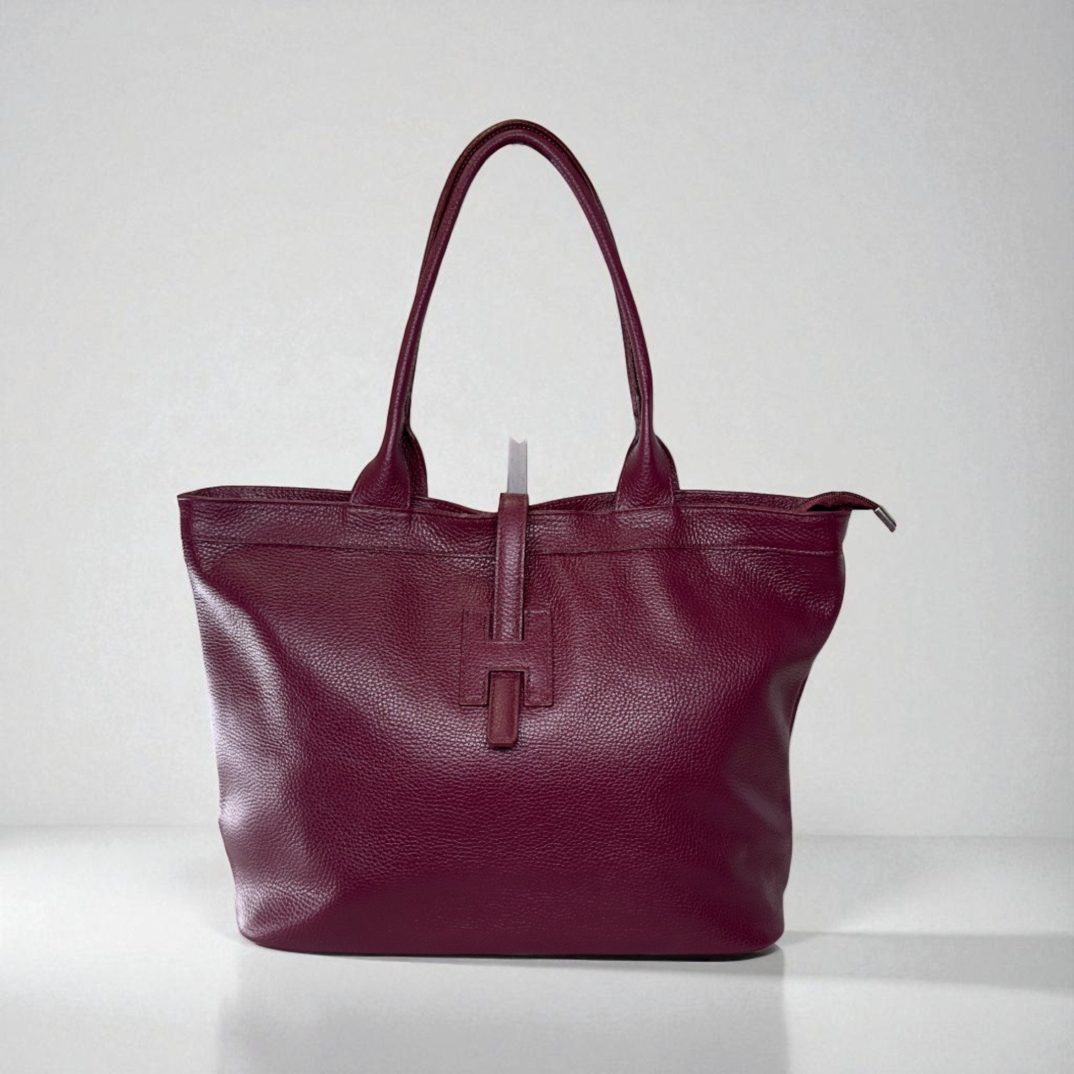 Sac cabas en état neuf en cuir véritable grainé 