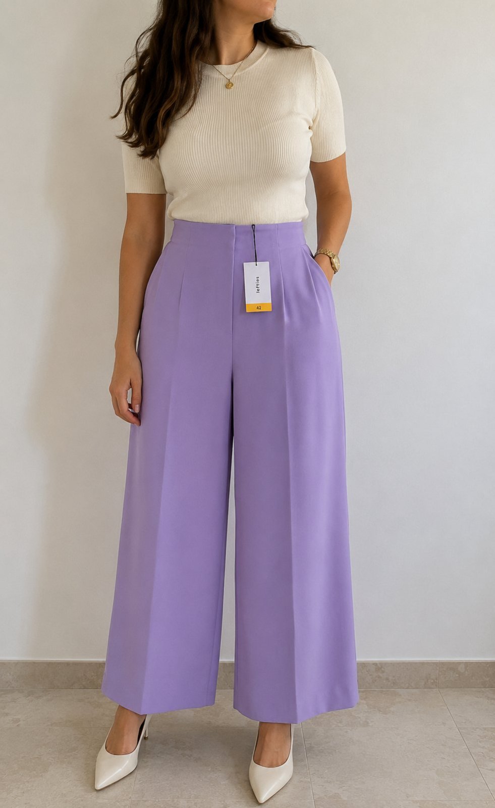 Pantalon fluide wide leg tout neuf élegant style culottes de la marque leftiesde la