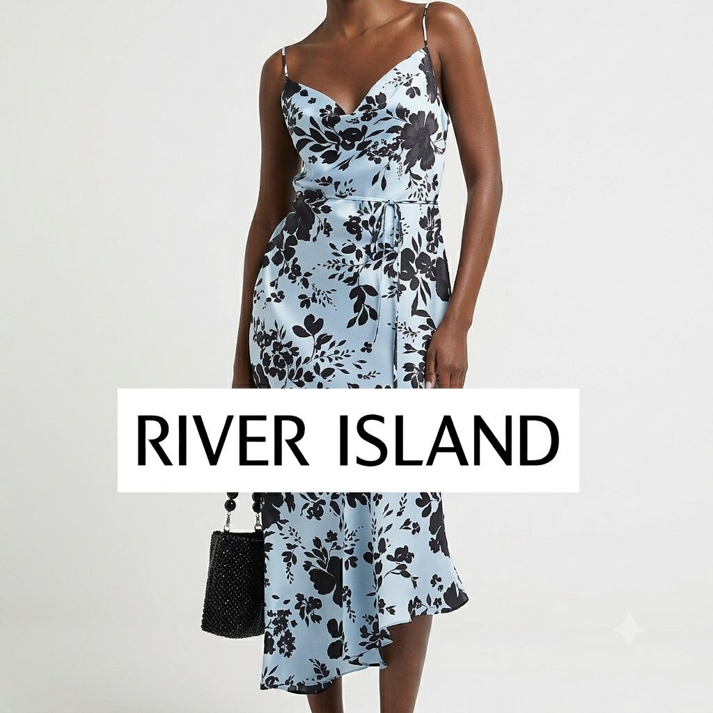 Robe longue fleurie en satin jamais portée de soie de la marque River Island 