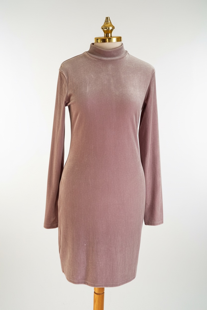 Robe Fourreau H&M en Velours Mauve glacé – Taille M