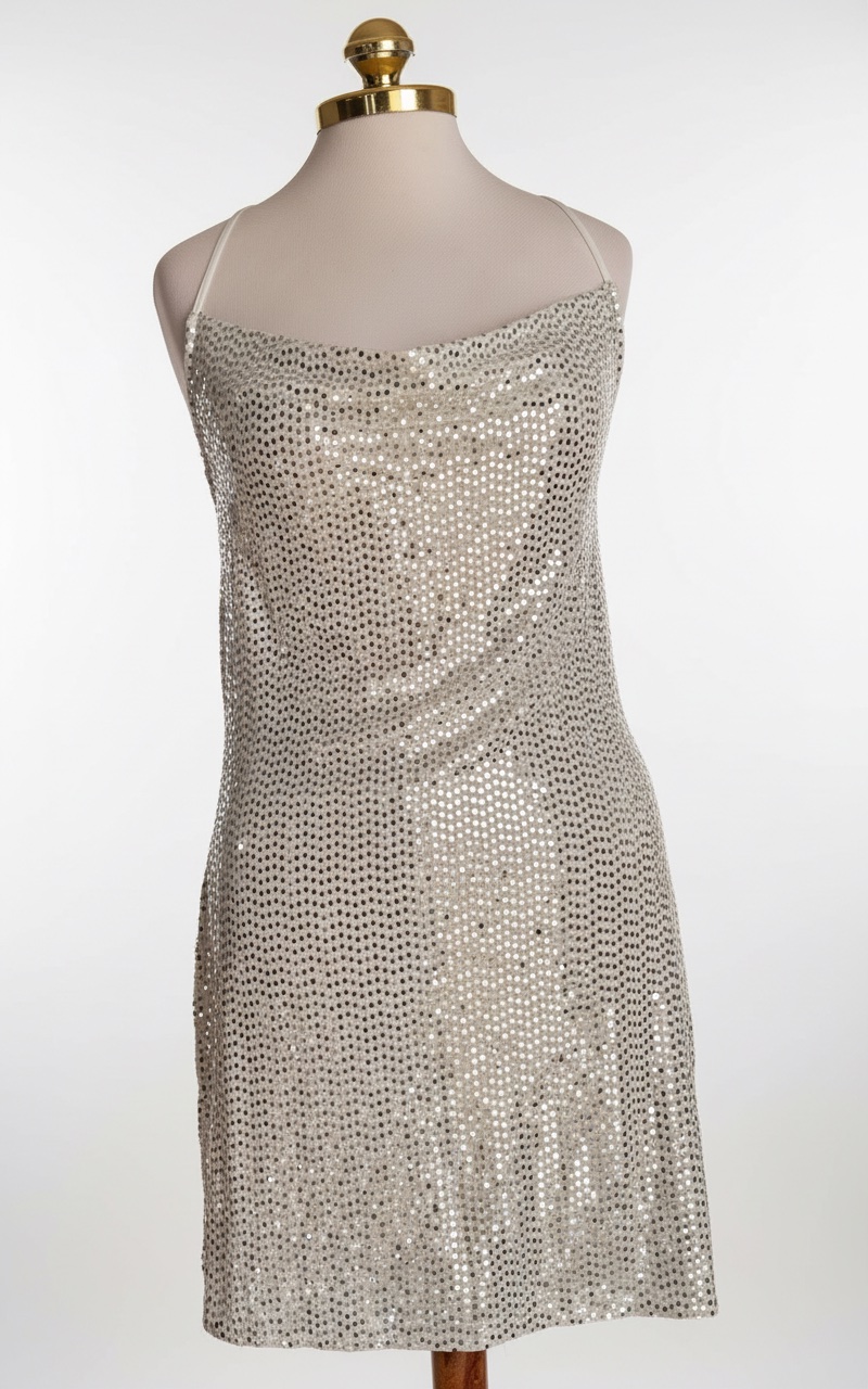 Robe Courte à Paillettes Argentées – H&M Divided (Taille S)