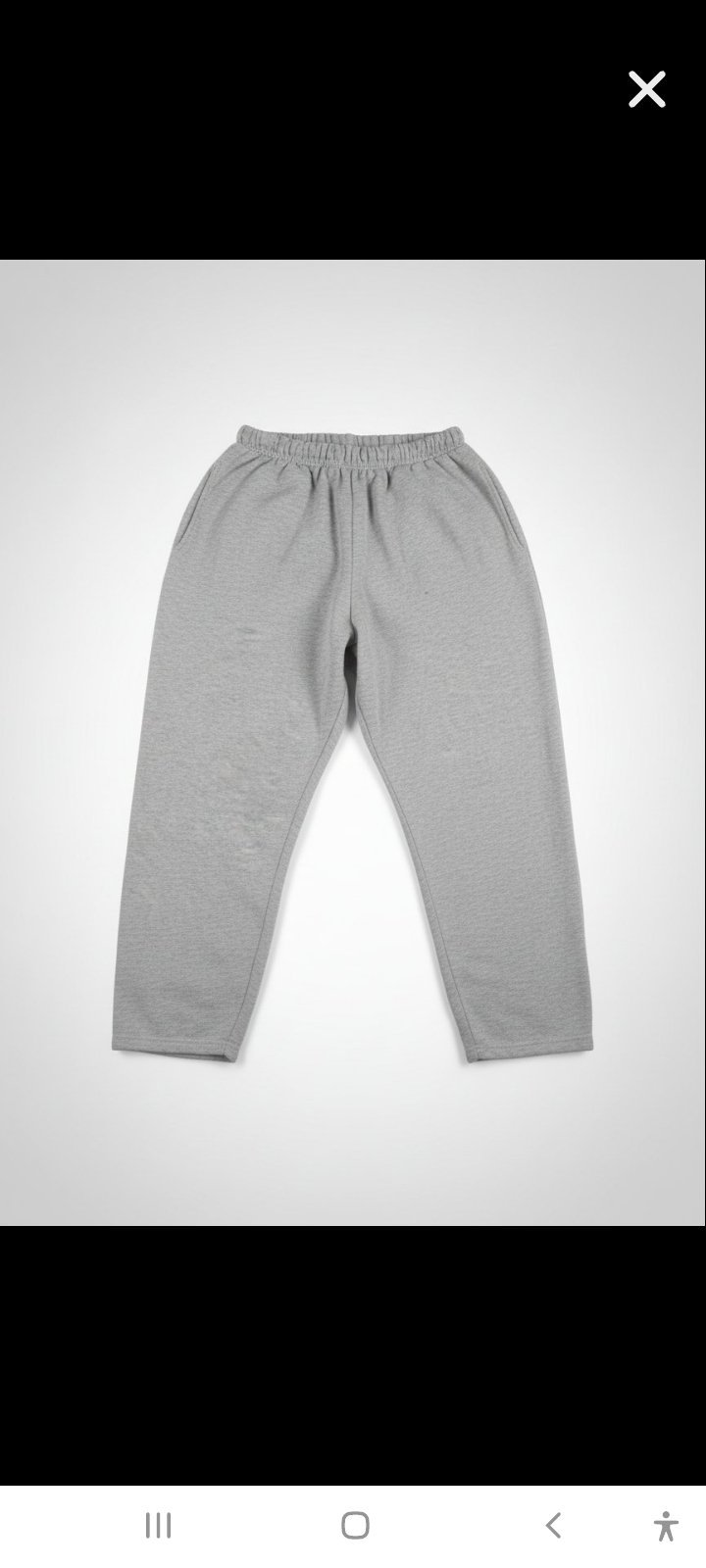 Jogging gris clair coupe droite 