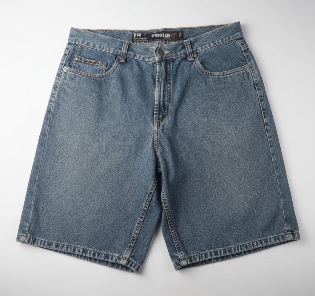 Short en jean Pionier coupe jorts / baggy vintage